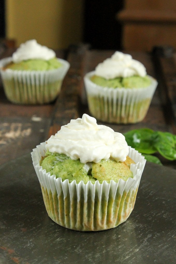 Cupcakes on a table.