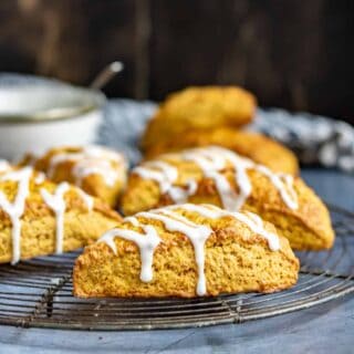 Scones on a cooling rack.