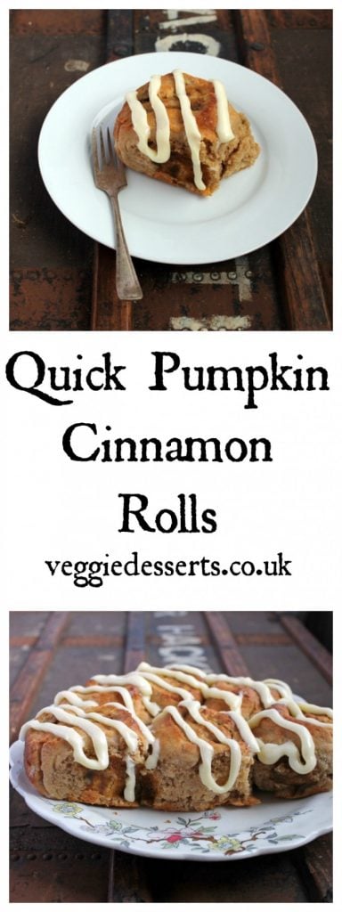 Quick Pumpkin Cinnamon Rolls | Veggie Desserts Blog