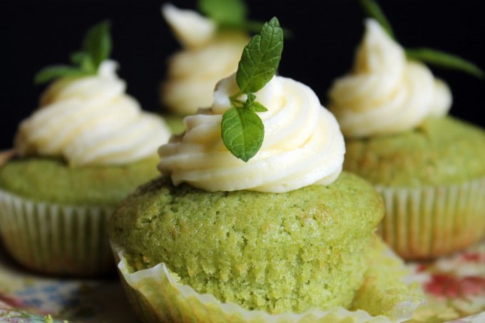 Close up of a cupcake.