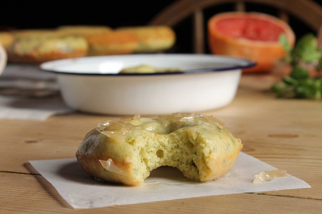 Grapefruit Watercress Donuts with Grapefruit Pearls Veggie Desserts