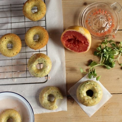 Grapefruit Watercress Donuts with Grapefruit Pearls Veggie Desserts