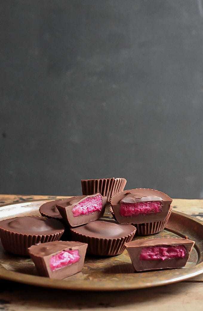 A pile of peanut butter cups. 