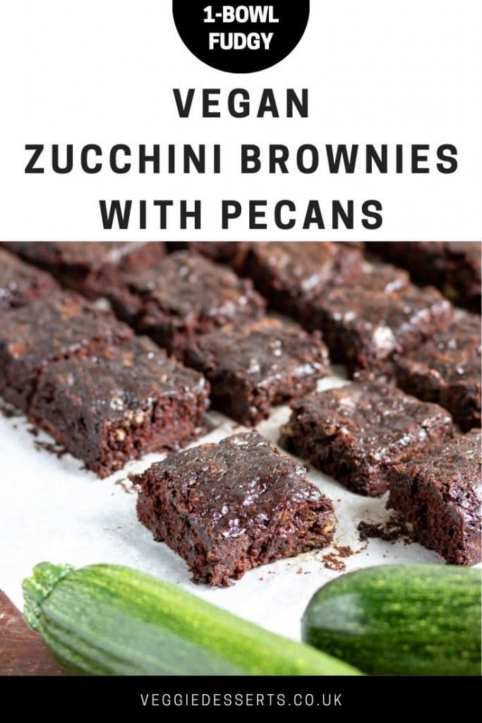 Pinnable image for vegan brownies with zucchini courgette