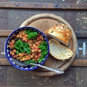 Farro Chickpea Kale Stew | VeggieDesserts Blog