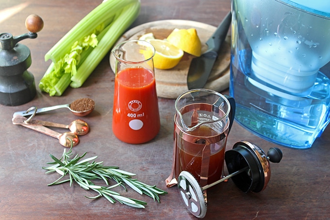 Ingredients for Coffee Bloody Mary