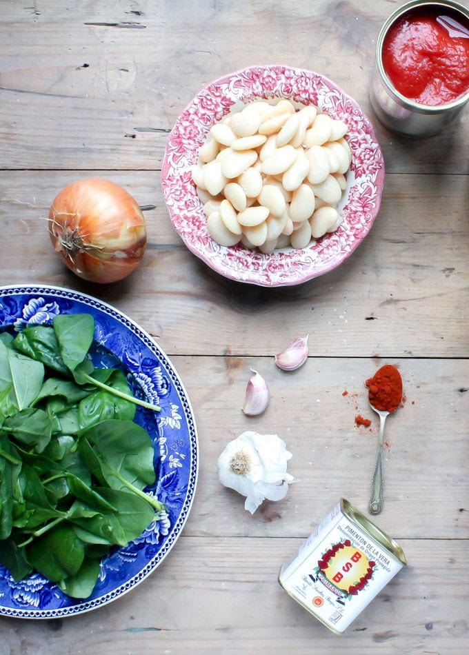 Ingredients for Spanish Beans.