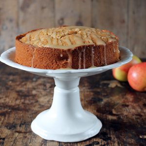 Cake on a cake stand.