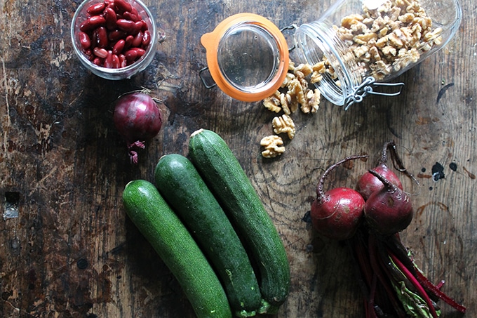 Table with ingredients.