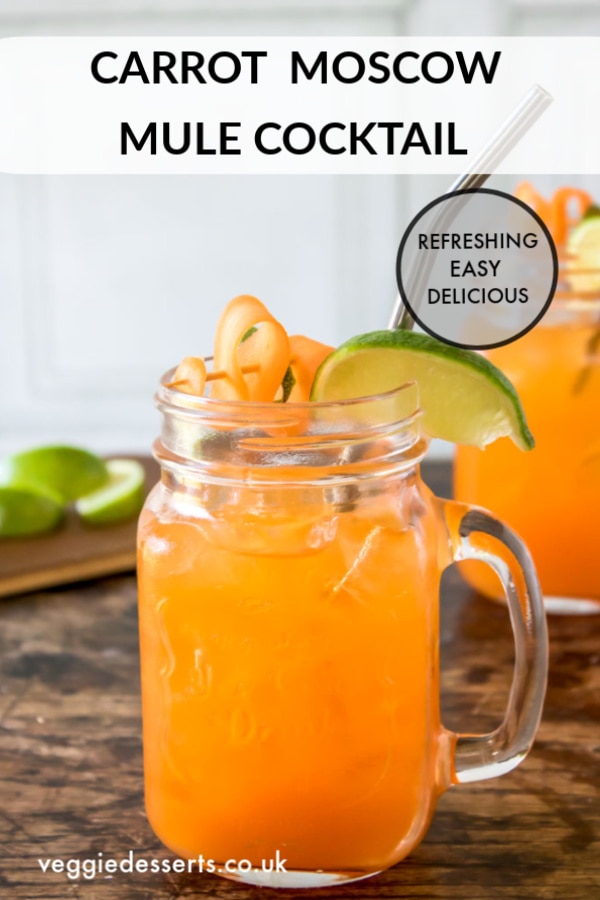 A refreshing Carrot Moscow Mule - carrot juice gives a delicious twist to the classic vodka cocktail. #springcocktail #mothersday #carrotjuice #moscowmule #cocktail