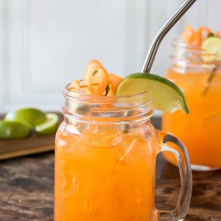 A glass of carrot cocktail.