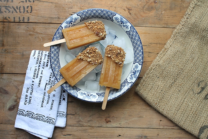 Popsicles on a bowl of ice.