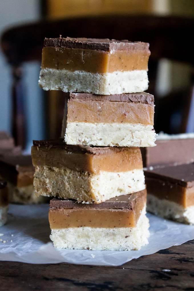A stack of millionaire\'s shortbread.