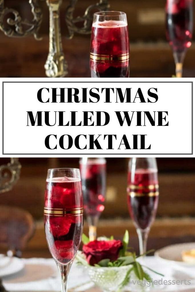 pinnable image for Christmas cocktail: mulled wine spritzer