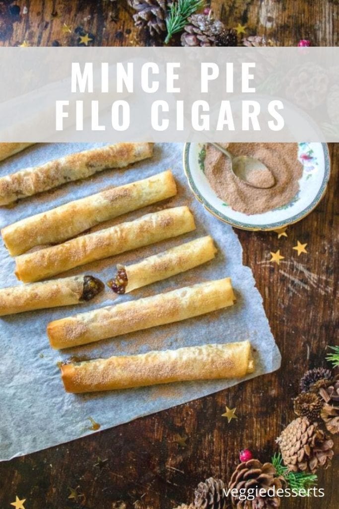 pinnable image for mince pie filo cigars