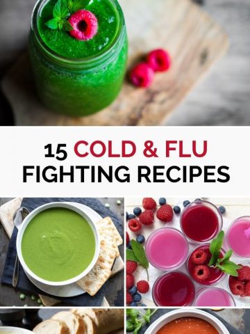 Pinnable image for Vegetarian and Vegan Immune Boosting Cold and Flu Recipes Roundup