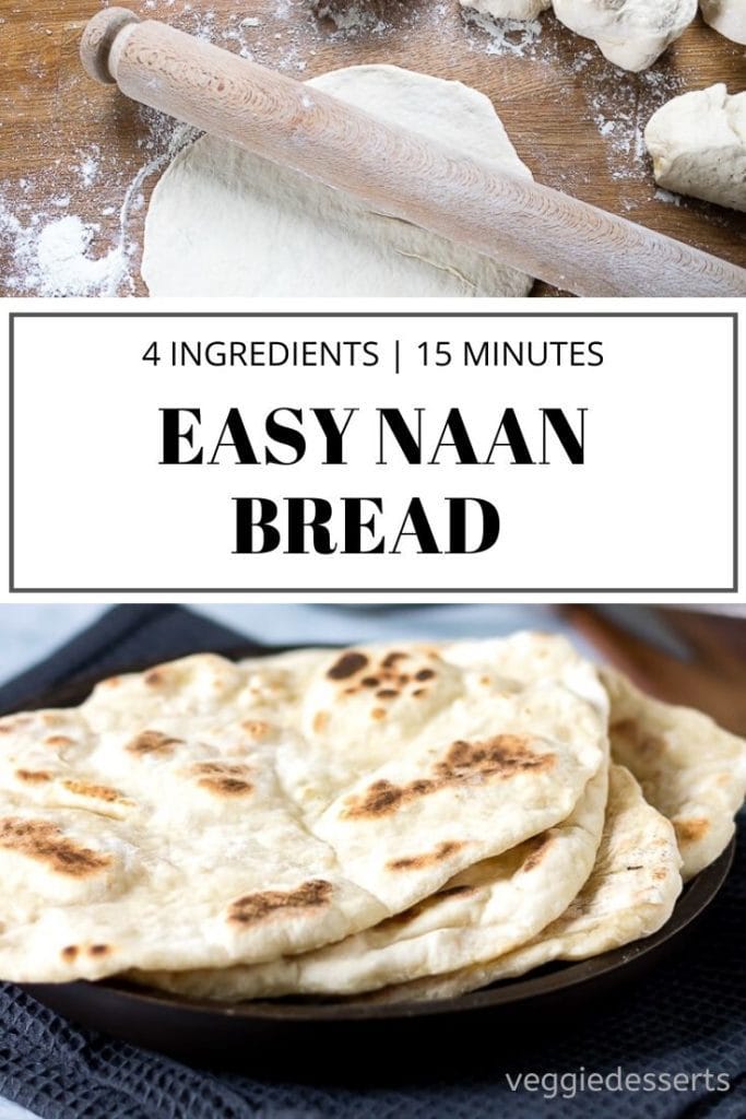 pinnable image for easy naan bread recipe