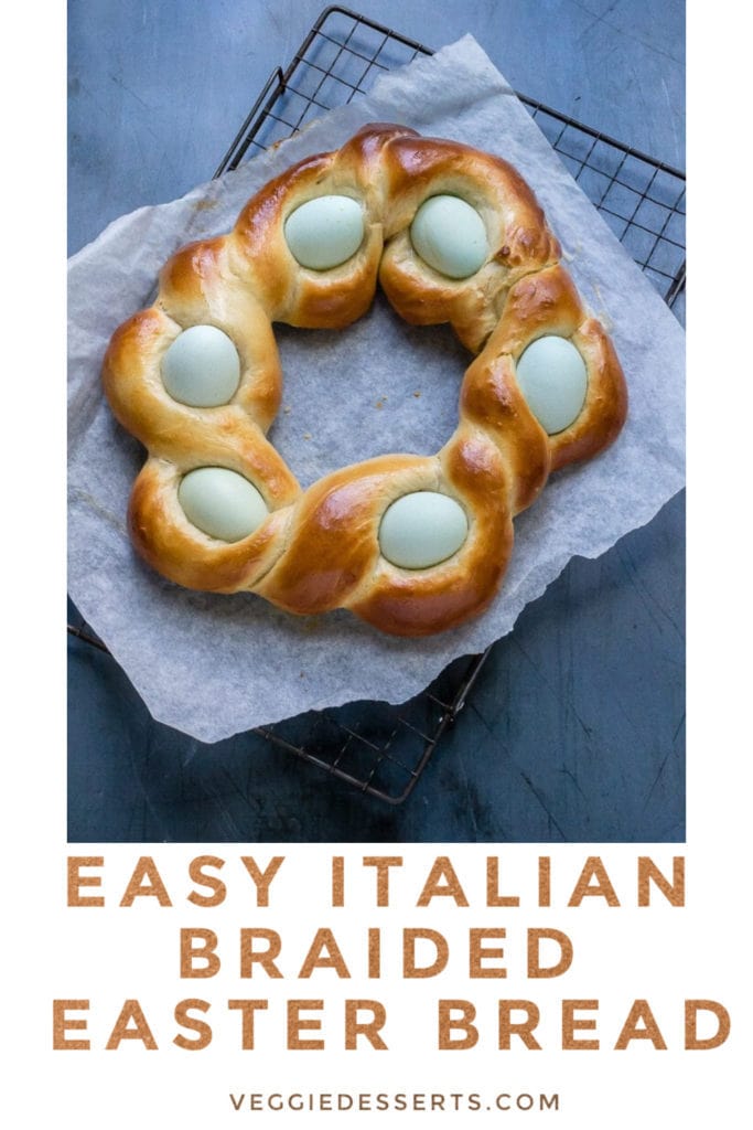 pinnable image for Easy Italian Braided Easter Bread recipe