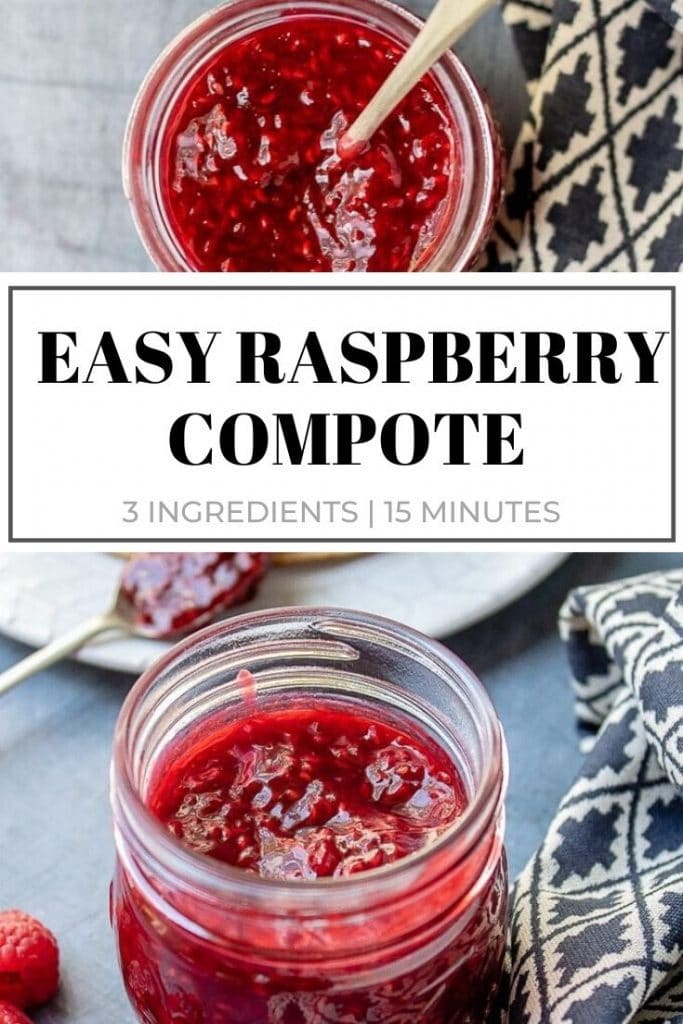 pinnable image for raspberry compote recipe