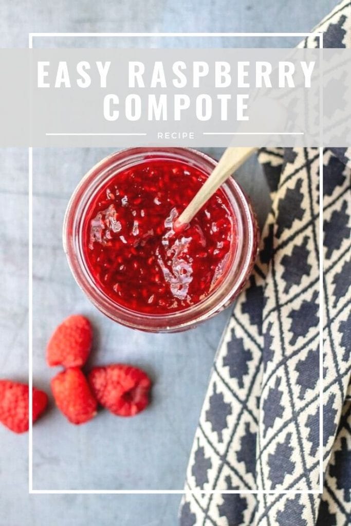 pinnable image for easy raspberry compote recipe