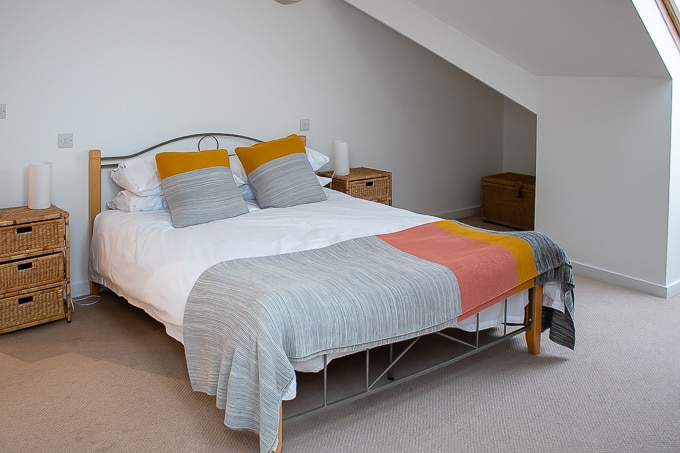 The master bedroom at Gylly Sunrise self catering falmouth