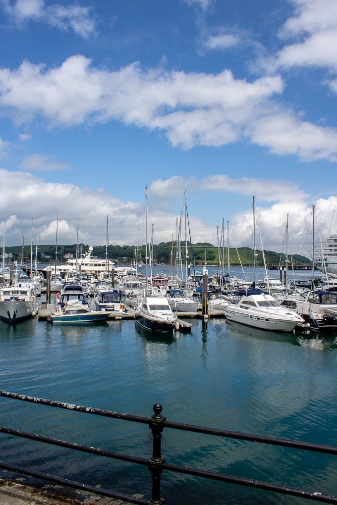 Falmouth Harbour with boats and yachts