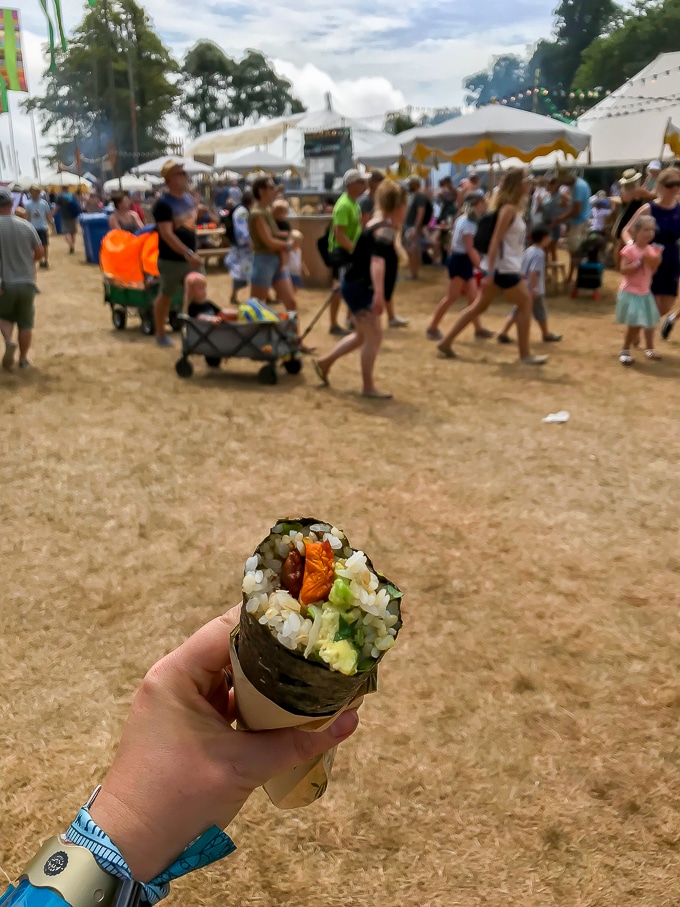 Vegan sushi from Happy Maki at Camp Bestival in the Feast Collective