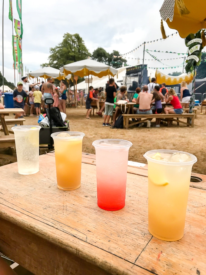 Gin cocktails at the Rob and Josie Gin Bar at Camp Bestival 2018