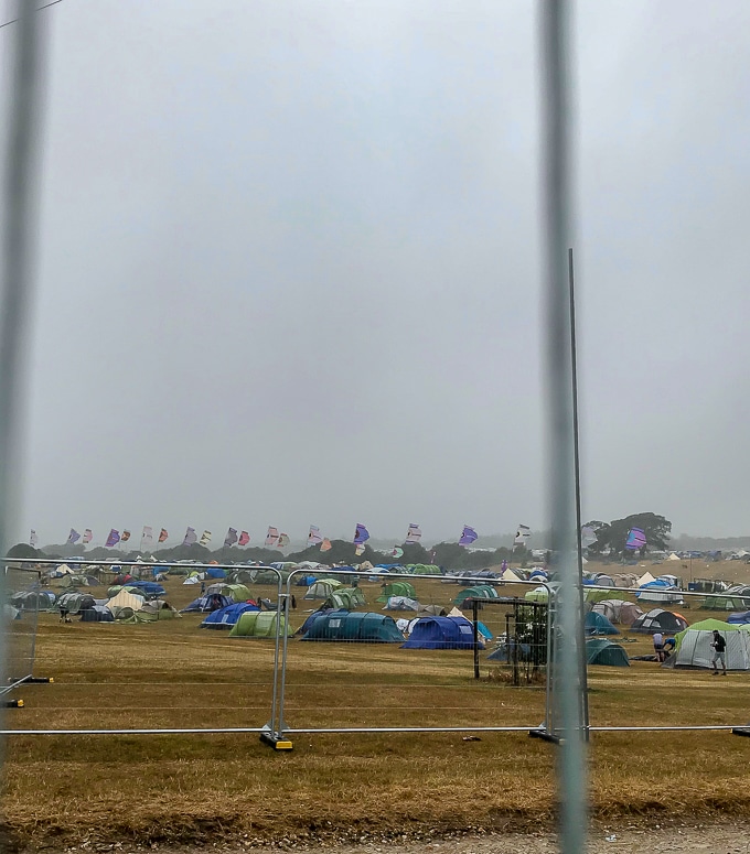 Storm blowing tents around Camp Bestival 2018