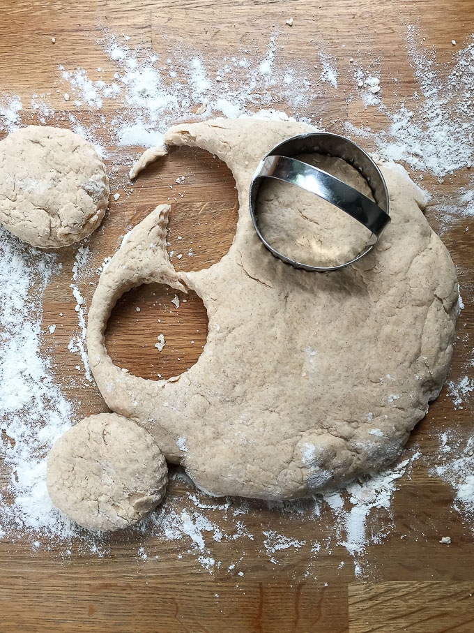 How to make cinnamon scones. Roll out the dough thickly, then cut out with a round cutter. 