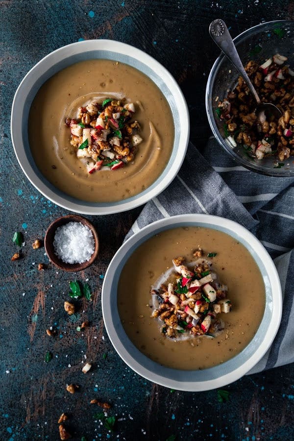 Vegan soup recipes - mushroom parsnip soup