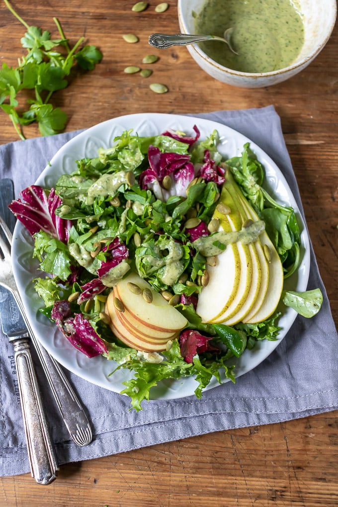 Green Salad with Pumpkin Seed (Pepita) Dressing