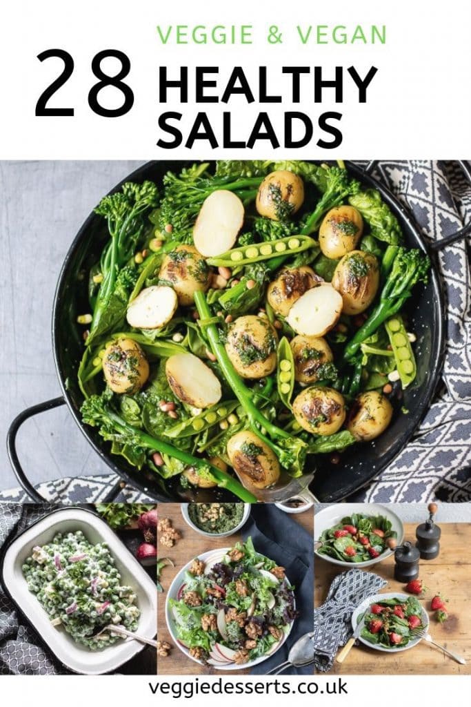 pinnable image for 28 Healthy Salad Recipes roundup