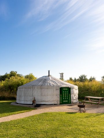 A glamping yurt at Caalm Camp in Dorset, South West England - review of a luxury yurt holiday