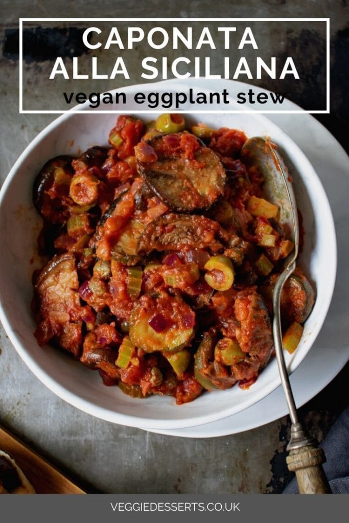 pinnable image for eggplant caponata