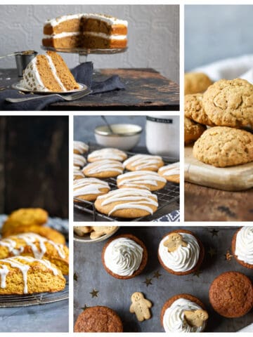 Collage of recipes made with pumpkin.