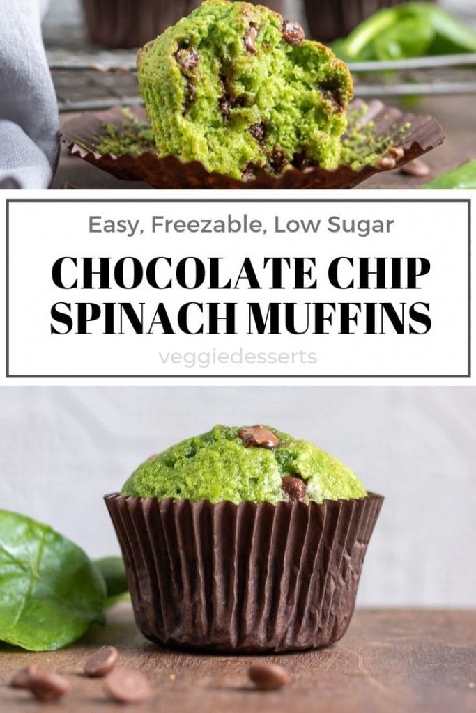 pinnable image for Spinach Muffins