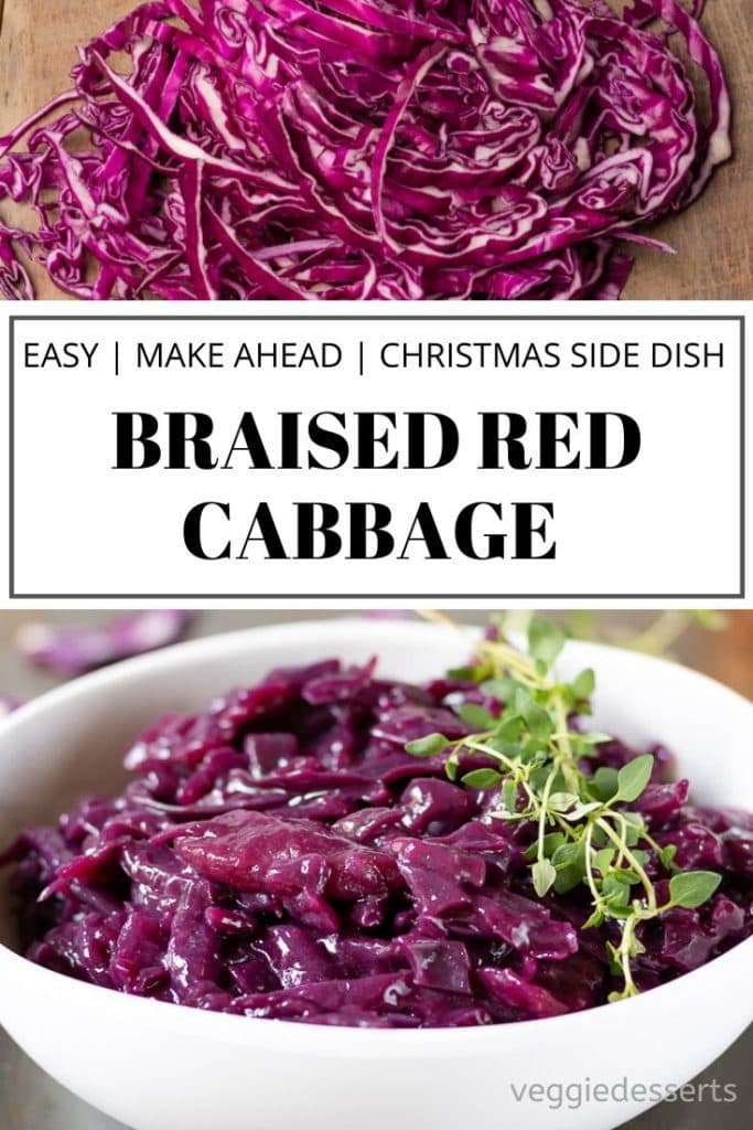 pinnable image for braised red cabbage recipe