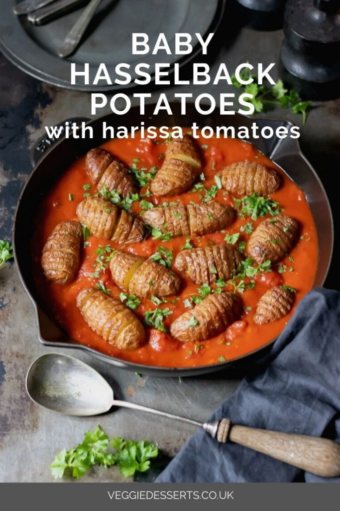 Pinnable image for baby hasselback potatoes recipe