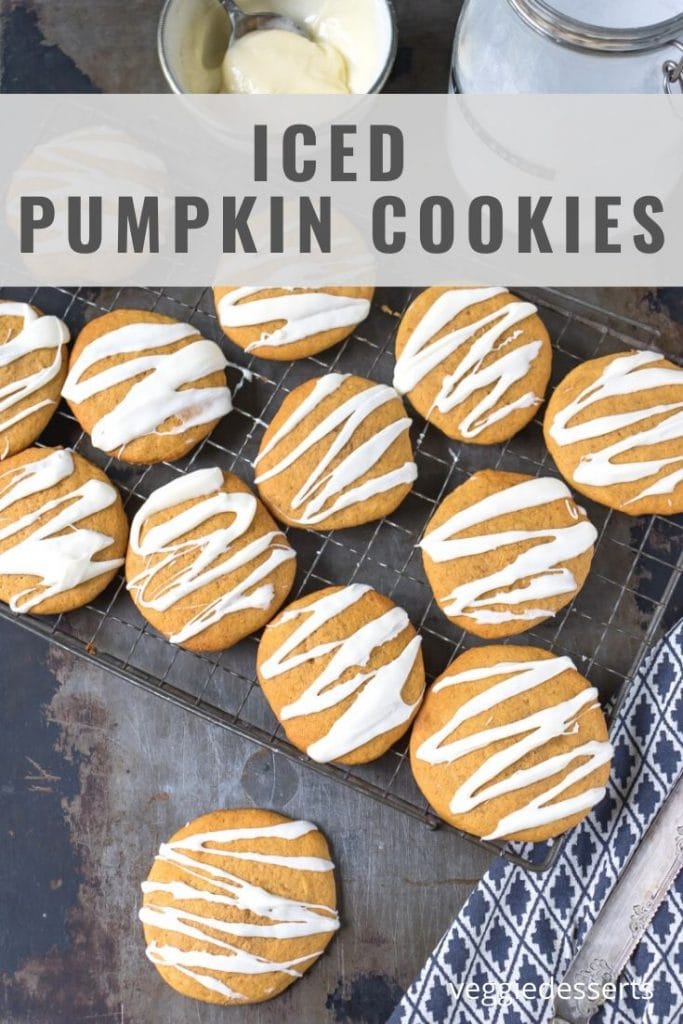 Pinnable image for Iced Pumpkin Cookies