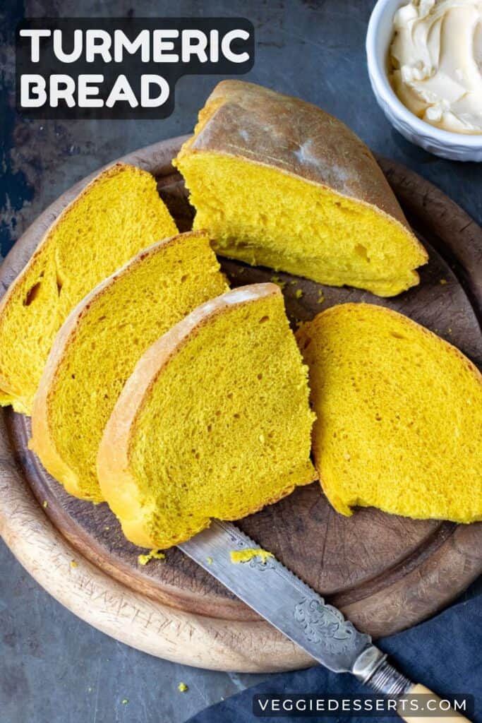 Slices of yellow Turmeric Bread.