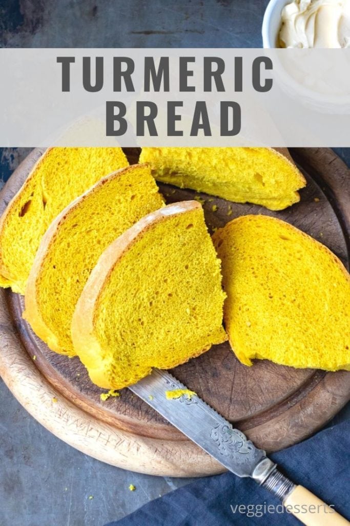 pinnable image for Turmeric Bread recipe