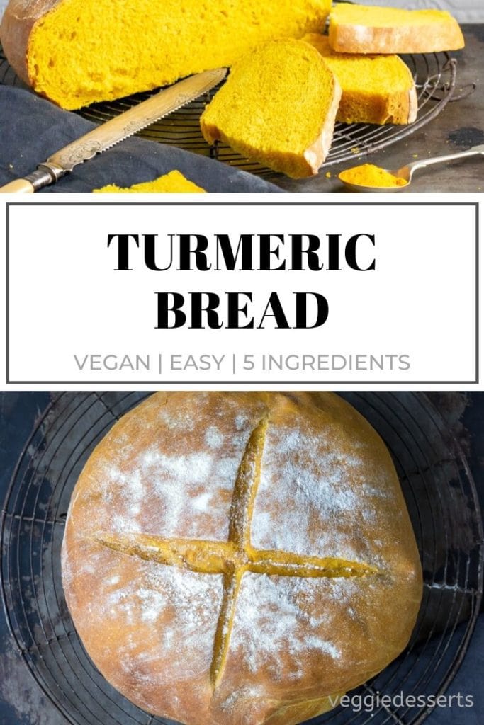 pinnable image for Turmeric Bread recipe