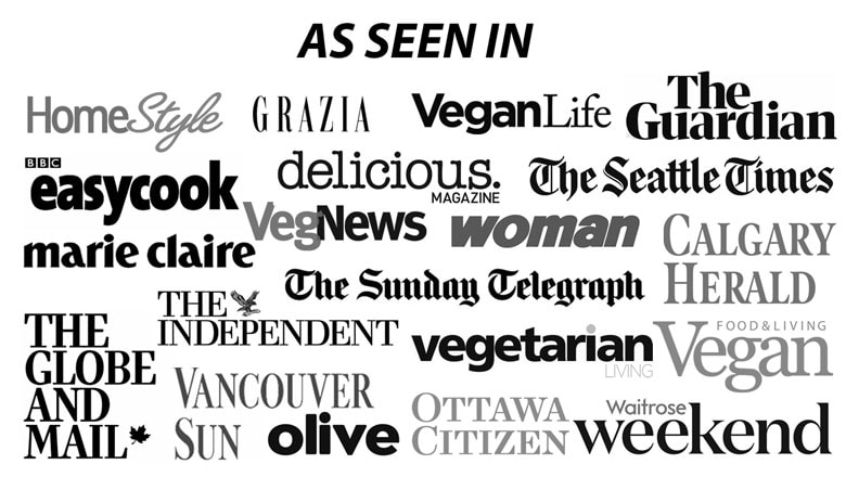 A collage of press logos.