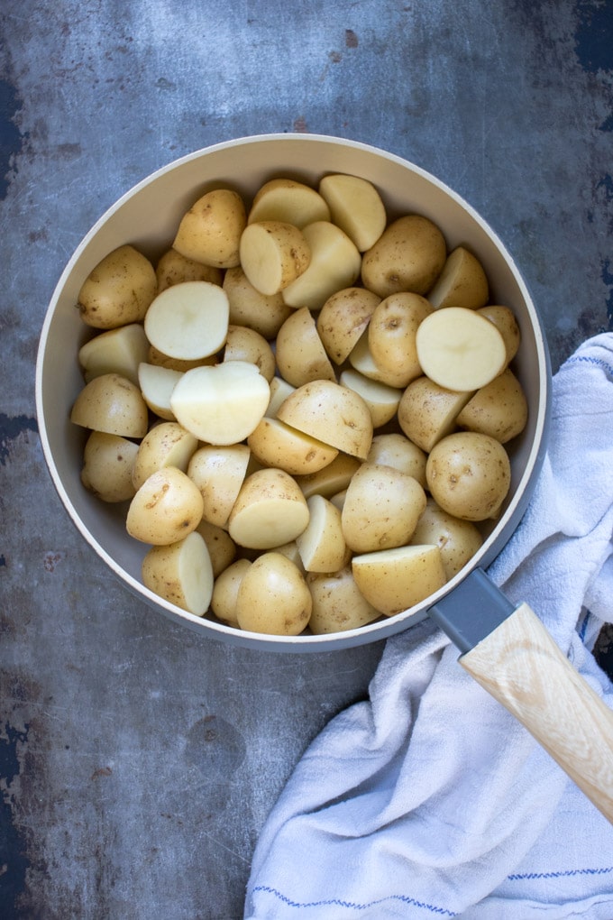 Potatoes in a pot