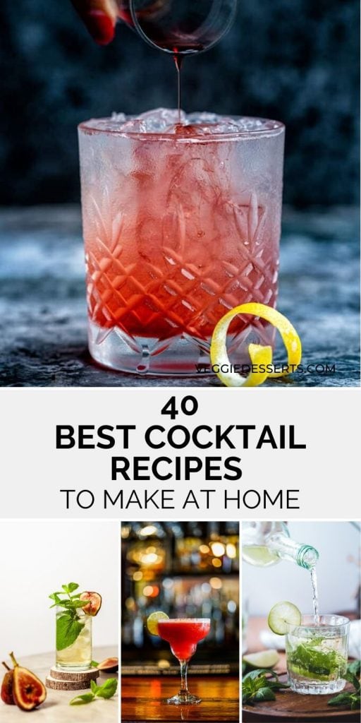 Collage of cocktail recipes with text overlay