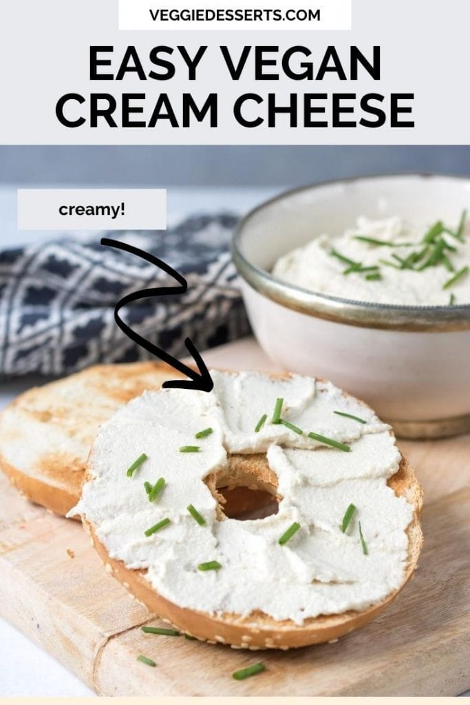 pinnable image - bagel with soft cheese