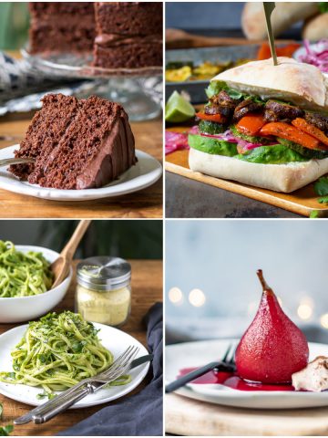 collage of photos by veggie desserts.