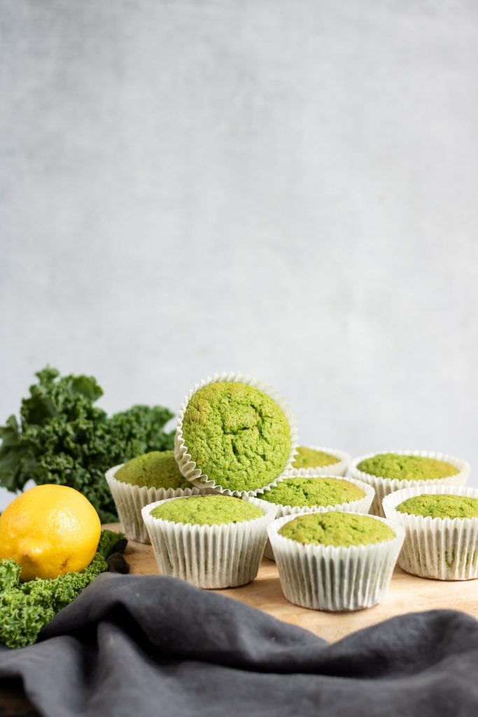 Pile of kale muffins.