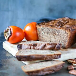 Sliced persimmon bread.